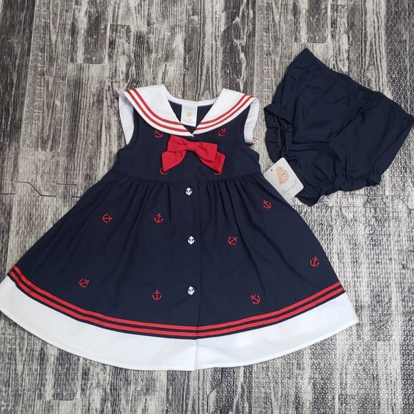 Starting Out Other - STARTING OUT 2-PC SAILOR A-LINE DRESS - NEW!
